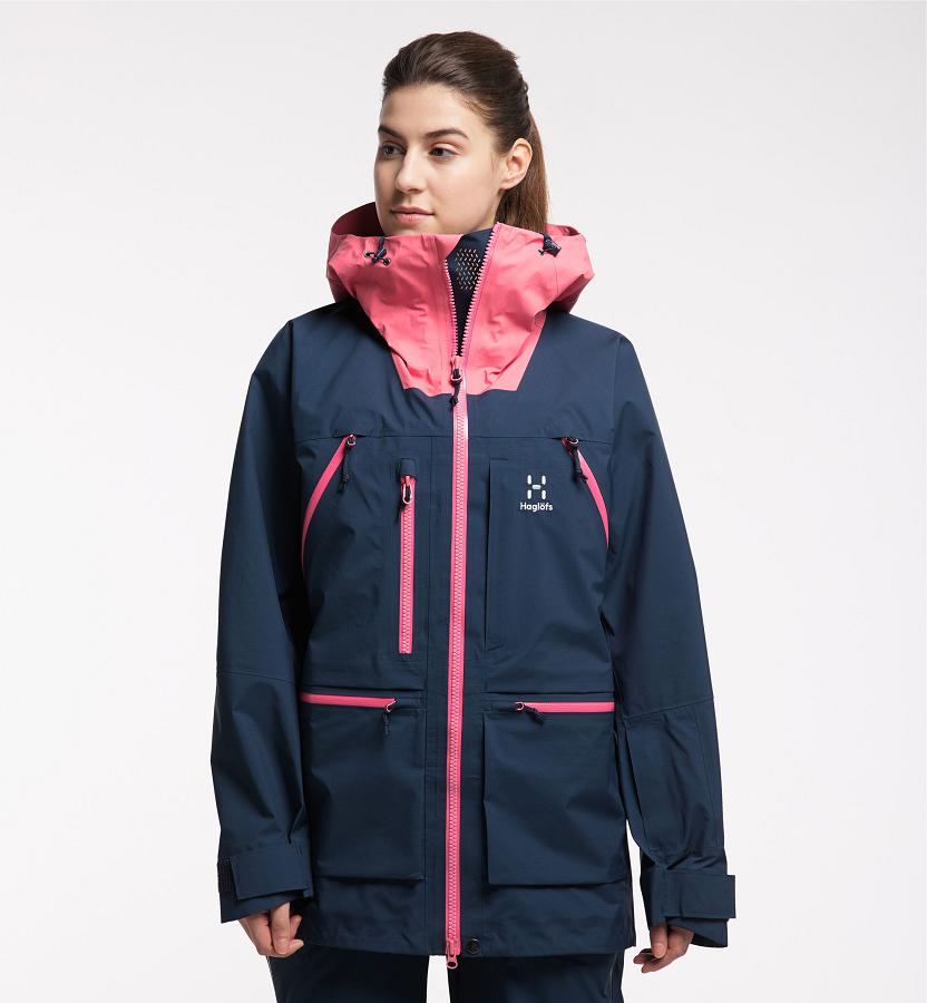 Haglöfs Vassi GTX Pro Ski Jacket Dark Blue/Pink For Womens VEYGO8497 Australia